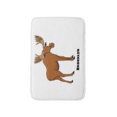 Gemeiner Elch-Cartoon Badematte (Vorderseite Vertikal)