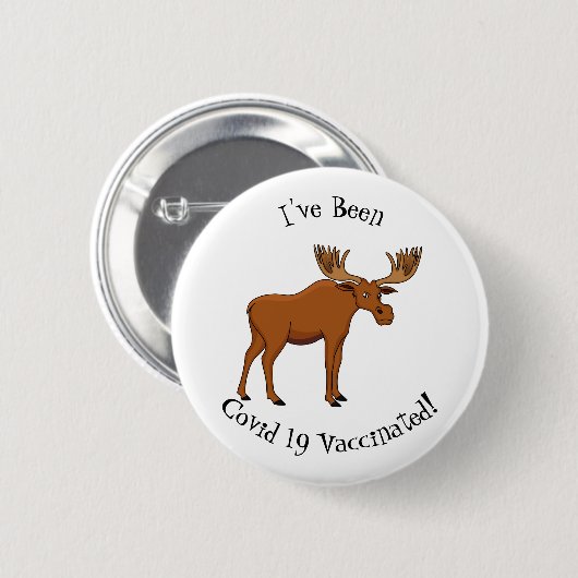 Gemeiner Elch-Cartoon Button (Vorne & Hinten)