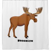 Gemeiner Elch-Cartoon Duschvorhang (Vorderseite)