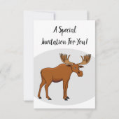 Gemeiner Elch-Cartoon Einladung (Rückseite)