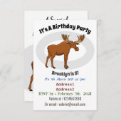 Gemeiner Elch-Cartoon Einladung (Vorne/Hinten)