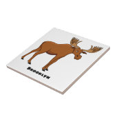 Gemeiner Elch-Cartoon Fliese (Seite)