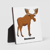 Gemeiner Elch-Cartoon Fotoplatte (Vorderseite)