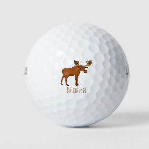 Gemeiner Elch-Cartoon Golfball