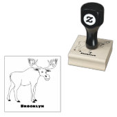 Gemeiner Elch-Cartoon Gummistempel (Stempel)