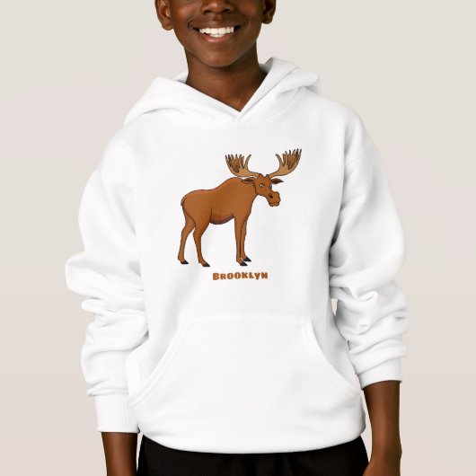 Gemeiner Elch-Cartoon Hoodie (Vorderseite)