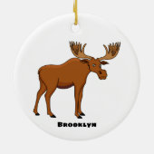 Gemeiner Elch-Cartoon Keramik Ornament (Hinten)