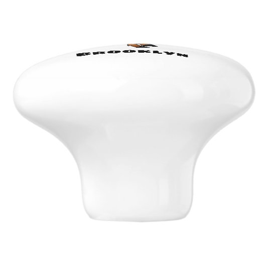 Gemeiner Elch-Cartoon Keramikknauf (Seitenansicht)