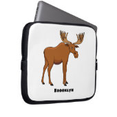 Gemeiner Elch-Cartoon Laptopschutzhülle (Vorne Rechts)