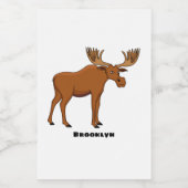 Gemeiner Elch-Cartoon Lebensmitteletikett (Einzelnes Label)