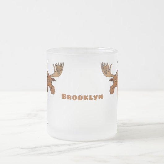 Gemeiner Elch-Cartoon Mattglastasse (Mittel)