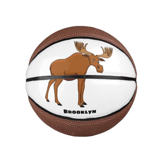 Gemeiner Elch-Cartoon Mini Basketball (Vorderseite)