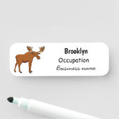 Gemeiner Elch-Cartoon Namensschild (Beispiel)