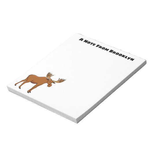 Gemeiner Elch-Cartoon Notizblock (Rotiert)