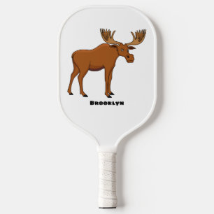 Gemeiner Elch-Cartoon Pickleball Schläger