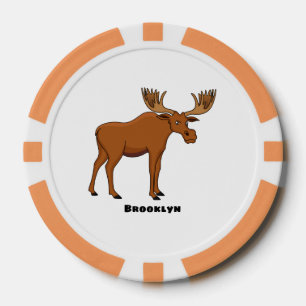 Gemeiner Elch-Cartoon Pokerchips