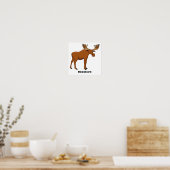 Gemeiner Elch-Cartoon Poster (Küche)