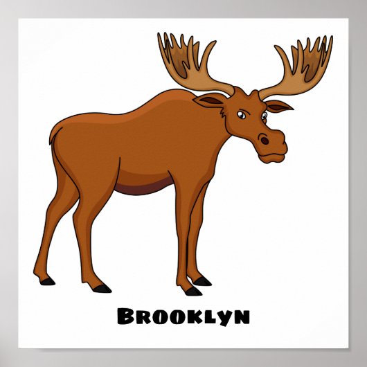 Gemeiner Elch-Cartoon Poster (Vorne)