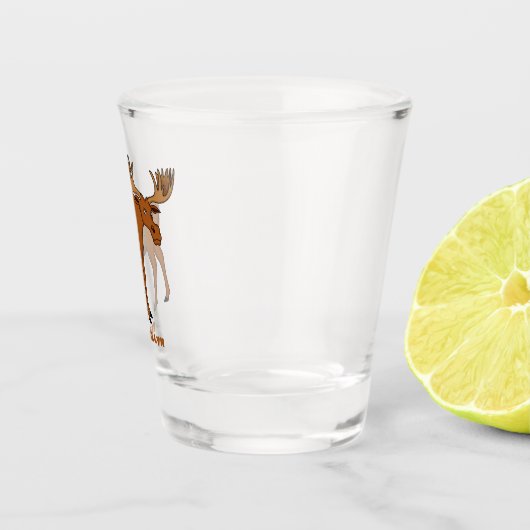 Gemeiner Elch-Cartoon Schnapsglas (Rechts)