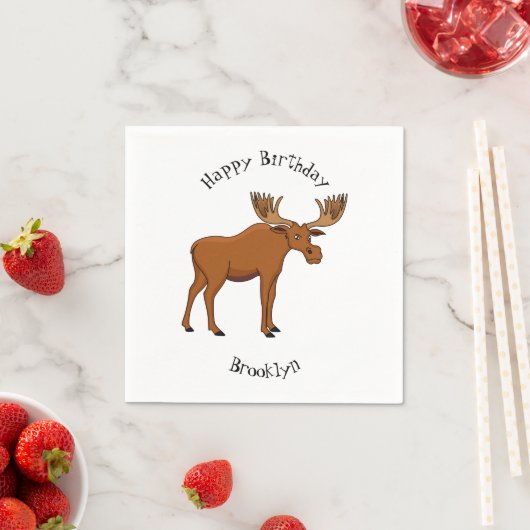 Gemeiner Elch-Cartoon Serviette (Beispiel)