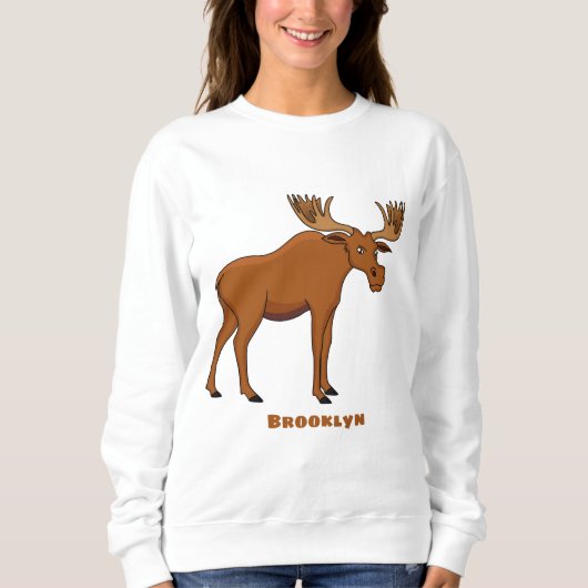 Gemeiner Elch-Cartoon Sweatshirt (Vorderseite)