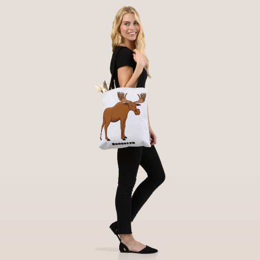 Gemeiner Elch-Cartoon Tasche (Am Model)