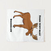 Gemeiner Elch-Cartoon Wandteppich (Vorderseite (Horizontal))