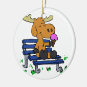 Gemeiner Elch isst Eis | Farbe wählen Keramik Ornament (Links)