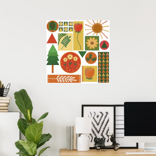 Gemeiner geometrischer Garten | Pflanze Lovers Poster (Heimbüro)
