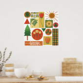 Gemeiner geometrischer Garten | Pflanze Lovers Poster (Küche)