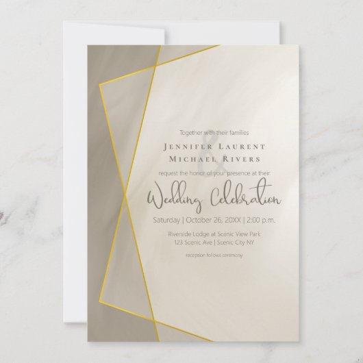 Gemeiner Goldrahmen Einladung (Vorderseite)