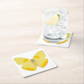 Gemeiner Gras-Gelb-Schmetterling Rechteckiger Pappuntersetzer (Vor Ort)