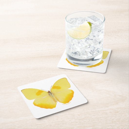 Gemeiner Gras-Gelb-Schmetterling Rechteckiger Pappuntersetzer (Vor Ort)