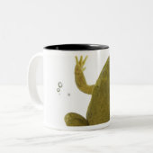 gemeiner grüner Frosch Zweifarbige Tasse (Vorderseite Links)
