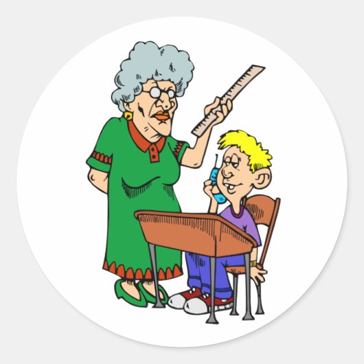 Gemeiner Lehrer Runder Aufkleber (Vorderseite)