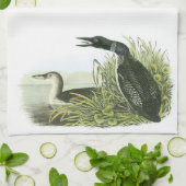 Gemeiner Loon durch Audubon Geschirrtuch (Gefaltet)