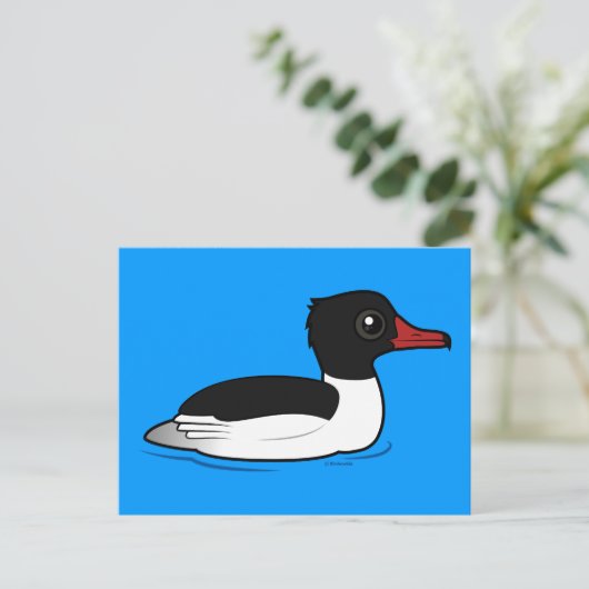 Gemeiner Merganser Postkarte (Stehend Vorderseite)