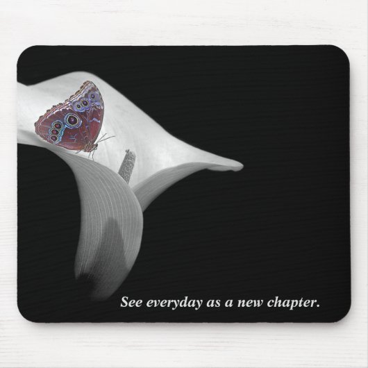 Gemeiner Morpho-Schmetterling auf Lily Mousepad (Vorne)