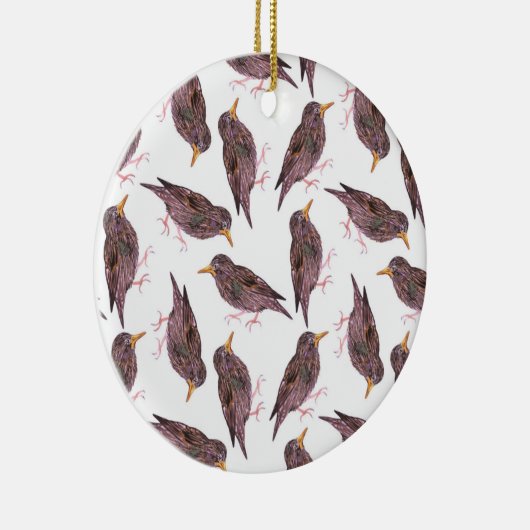 Gemeiner Starling oder europäische Starlingsvögel Keramik Ornament (Rechts)