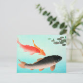 Gemeiner und goldener Karpfen, schöne Kunst von Oh Postkarte (Stehend Vorderseite)