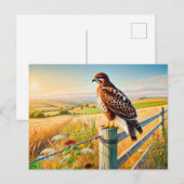 Gemeiner Zaun über Wiese Feiertagspostkarte (Vorne/Hinten)