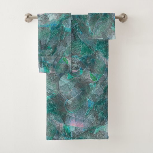 Gemeiner Zyan über unvollendetem Wandputz Badhandtuch Set (Insitu)