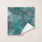 Gemeiner Zyan über unvollendetem Wandputz Badhandtuch Set (Waschlappen)