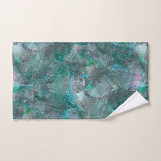 Gemeiner Zyan über unvollendetem Wandputz Badhandtuch Set (Handtuch)