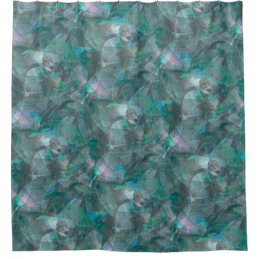 Gemeiner Zyan über unvollendetem Wandputz Duschvorhang (Vorderseite)