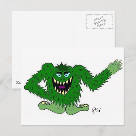 gemeines Grün Postkarte (Vorne/Hinten)