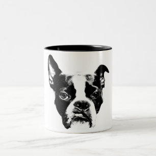 Gemeines Muggin! Haltung Bostons Terrier Zweifarbige Tasse