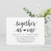 Gemeinsam als ein Party zum Hochzeitsessen Einladung (Stehend Vorderseite)