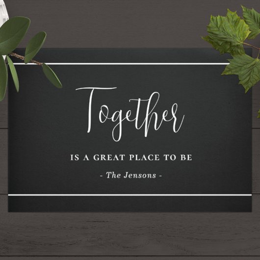 Gemeinsam Angebot und Familienname Fußmatte