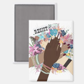 Gemeinsam aufleben - feministische Kunst des Flori Magnet (Vorderseite/Rückseite)